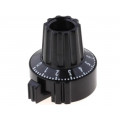 4331.6032; Precise knob; Shaft d: 6mm; Ø22.8x23.1mm; Colour: black; MENTOR