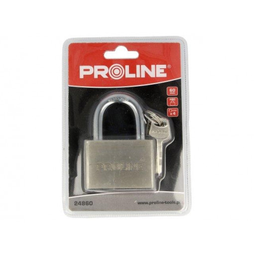 24860; Padlock; Kind: shackle; Equipment: 4 keys; 60mm; gates,cabinets; PROLINE