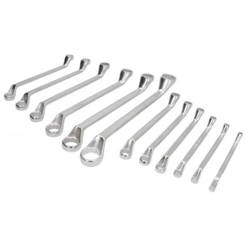 36512; Key set; box,bent; Chrom-vanadium steel; Pcs: 12; PROLINE