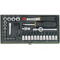23080; Key set; socket bits; Chrom-vanadium steel; Pcs: 36; PROXXON