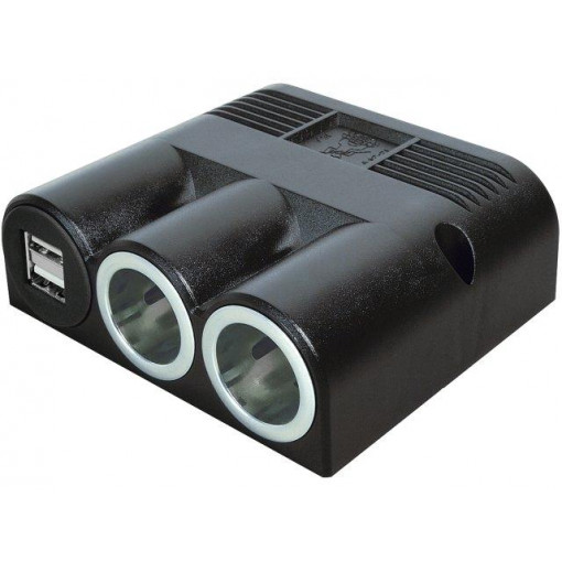 67324500; Automotive power supply; 5A; Sup.volt: 12÷24VDC; 5V/2x2,5A; black; PRO CAR 67324500; Automotive power supply; 5A; Sup.volt: 12÷24VDC; 5V/2x2,5A; black; PRO CAR