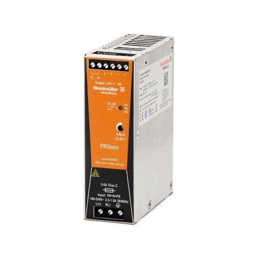 1469480000; Power supply: switched-mode; 120W; 24VDC; 5A; 85÷264VAC; 80÷370VDC; WEIDMÜLLER 1469480000; Power supply: switched-mode; 120W; 24VDC; 5A; 85÷264VAC; 80÷370VDC; WEIDMÜLLER