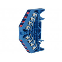 1267900000 PRV 4 BL 35X7.5 RT; Splice terminal: rail; 1.5mm2; ways: 4; terminals: 16; blue; 250VAC; WEIDMÜLLER