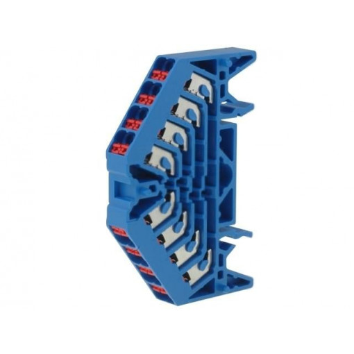 1267900000 PRV 4 BL 35X7.5 RT; Splice terminal: rail; 1.5mm2; ways: 4; terminals: 16; blue; 250VAC; WEIDMÜLLER