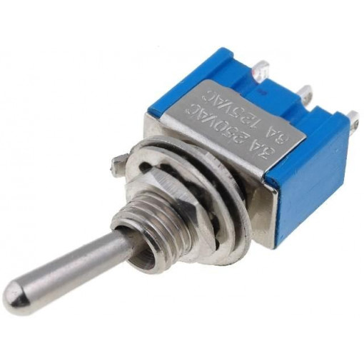 ; Switch: toggle; Pos: 2; SPDT; ON-ON; 3A/250VAC; Leads: for soldering; 