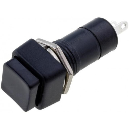 PS12ABK; Switch: push-button; Pos: 2; SPST-NO; 1A/250VAC; OFF-ON; Ø12mm; 