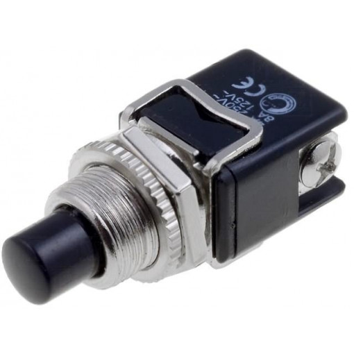 PS13BBK; Switch: push-button; Pos: 2; 4A/250VAC; OFF-(ON); Illumin: none; 