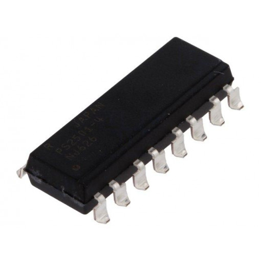 PS2501L-4-A; Optocoupler; SMD; Channels: 4; Out: transistor; Uinsul: 5kV; Uce: 80V; CEL (Renesas)
