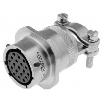 PT01E1419SSR023; Connector: circular; PT; plug; female; PIN: 19; with cable clamp; AMPHENOL