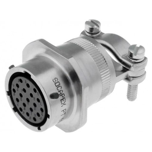 PT01E1419SSR023; Connector: circular; PT; plug; female; PIN: 19; with cable clamp; AMPHENOL