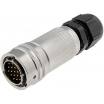 PT06A1419PPG023; Connector: circular; PT; plug; male; PIN: 19; with cable gland; 7.5A; AMPHENOL