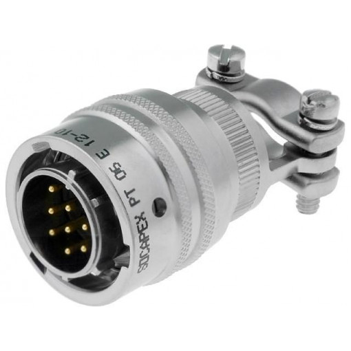 PT06E-12-10P(SR)023; Connector: circular; PT; plug; male; PIN: 10; with cable clamp; 7.5A; AMPHENOL