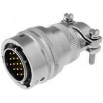 PT06E1419PSR023; Connector: circular; PT; plug; male; PIN: 19; with cable clamp; 7.5A; AMPHENOL