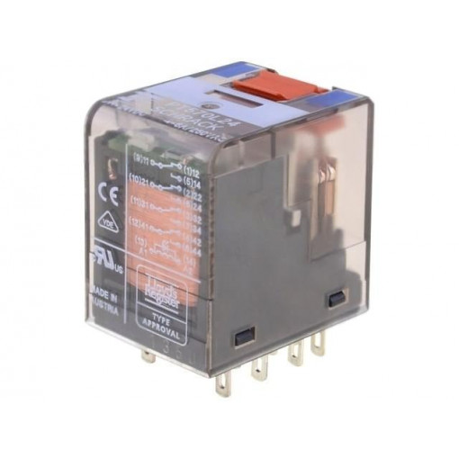 6-1415001-1; Relay: electromagnetic; 4PDT; Ucoil: 24VDC; 6A/250VAC; 6A/30VDC; 6A; TE Connectivity