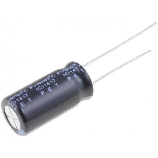 PV2E220MNN1020; Capacitor: electrolytic; THT; 22uF; 250VDC; Ø10x20mm; Pitch: 5mm; Elite