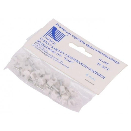H.7002A -25; Holder; white; Application: on round cable; 25pcs; with a nail; PAWBOL