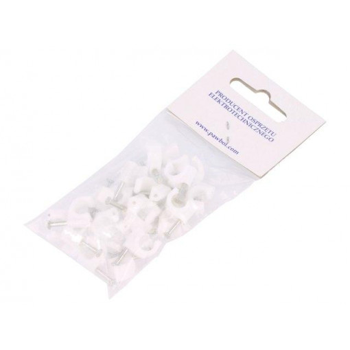 H.7005A -25; Holder; white; Application: on round cable; 25pcs; with a nail; PAWBOL