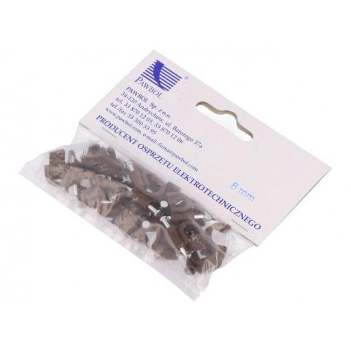 H.7007B -25; Holder; brown; Application: on round cable; 25pcs; with a nail; PAWBOL
