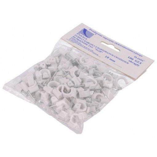 H.7008A -100; Holder; white; Application: on round cable; 100pcs; with a nail; PAWBOL