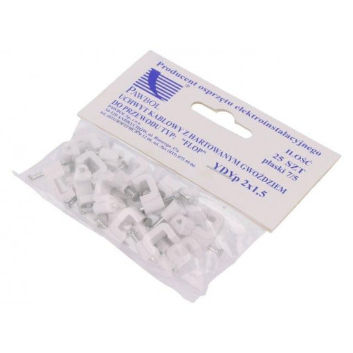 H.7012A -25; Holder; white; Application: YDYp 2x1,5,for flat cable; 25pcs.; PAWBOL