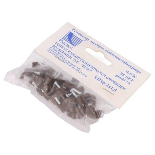 H.7012B -25; Holder; brown; Application: YDYp 2x1,5,for flat cable; 25pcs.; PAWBOL