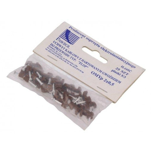 H.7015B -25; Holder; brown; Application: OMYp 2x0,5,for flat cable; 25pcs.; PAWBOL