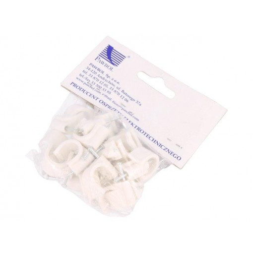 H.7017A -25; Holder; white; Application: on round cable; 25pcs; with a nail; PAWBOL