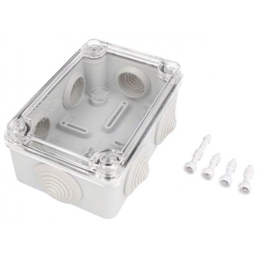 S-BOX 206-P; Enclosure: junction box; X: 80mm; Y: 120mm; Z: 50mm; IP65; grey; PAWBOL