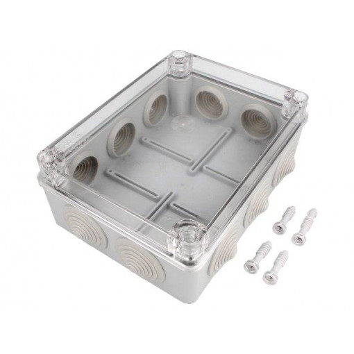 S-BOX 406-P; Enclosure: junction box; X: 140mm; Y: 190mm; Z: 70mm; IP65; grey; PAWBOL