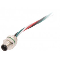PXMBNI05FPM04AFL001; Connector: M5; socket; male; cables; PIN: 4; IP67; 60V; 100mm; 1A; BULGIN