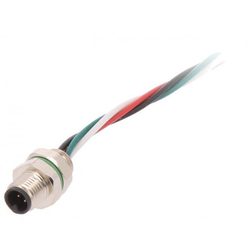 PXMBNI05FPM04AFL001; Connector: M5; socket; male; cables; PIN: 4; IP67; 60V; 100mm; 1A; BULGIN