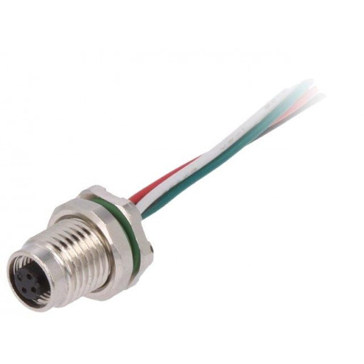 PXMBNI05RPF04AFL001; Connector: M5; socket; female; cables; PIN: 4; IP67; 60V; 100mm; 1A; BULGIN