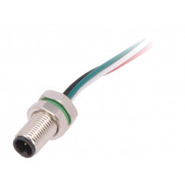 PXMBNI05RPM04AFL001; Connector: M5; socket; male; cables; PIN: 4; IP67; 60V; 100mm; 1A; BULGIN