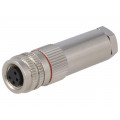 PXMBNI08FBF04ASC; Connector: M8; female; PIN: 4; for cable; plug; 3A; IP67; 30V; BULGIN