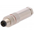 PXMBNI08FIM03ASC; Connector: M8; male; PIN: 3; for cable; plug; 3A; IP67; 60V; BULGIN