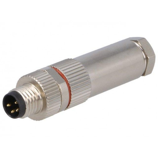 PXMBNI08FIM04ASC; Connector: M8; male; PIN: 4; for cable; plug; 3A; IP67; 30V; BULGIN