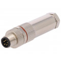 PXMBNI08FIM05BSC; Connector: M8; male; PIN: 5; for cable; plug; 1.5A; IP67; 30V; BULGIN