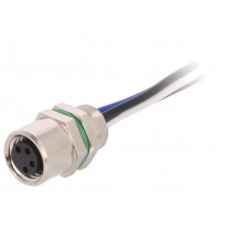 PXMBNI08FPF04AFL001; Connector: M8; female; PIN: 4; for panel mounting,rear side nut; BULGIN