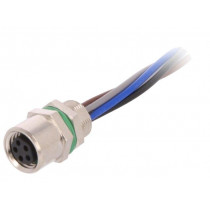 PXMBNI08FPF05BFL001; Connector: M8; female; PIN: 5; for panel mounting,rear side nut; BULGIN