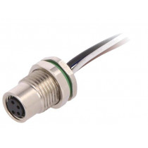 PXMBNI08RPF04AFL001; Connector: M8; female; PIN: 4; for panel mounting,front side nut; BULGIN