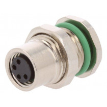 PXMBNI08RPF04APC; Connector: M8; female; PIN: 4; for panel mounting,front side nut; BULGIN