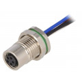 PXMBNI08RPF05BFL001; Connector: M8; female; PIN: 5; for panel mounting,front side nut; BULGIN