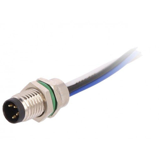 PXMBNI08RPM04AFL001; Connector: M8; male; PIN: 4; for panel mounting,front side nut; BULGIN