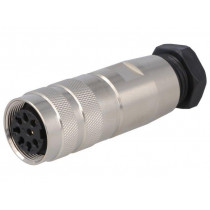 PXMBNI16FBF08ASC; Connector: M16; plug; female; soldering; for cable; PIN: 8; 5A; 60V; BULGIN