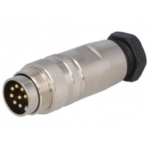 PXMBNI16FIM08ASC; Connector: M16; plug; male; soldering; for cable; PIN: 8; 5A; 60V; BULGIN