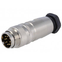 PXMBNI16FIM12ASCPG9; Connector: M16; plug; male; soldering; for cable; PIN: 12; 3A; 60V; BULGIN