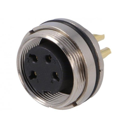 PXMBNI16RPF04ASC; Connector: M16; socket; female; soldering; PIN: 4; 7A; 250V; straight; BULGIN