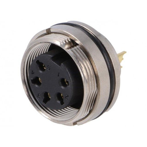 PXMBNI16RPF05ASCM16; Connector: M16; socket; female; soldering; PIN: 5; 6A; 250V; straight; BULGIN