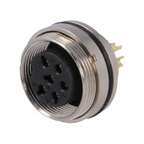 PXMBNI16RPF06ASC; Connector: M16; socket; female; soldering; PIN: 6; 5A; 125V; straight; BULGIN