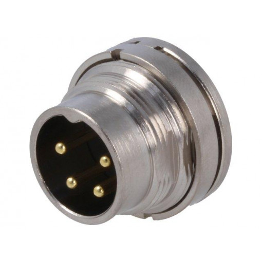 PXMBNI16RPM04ASC; Connector: M16; socket; male; soldering; PIN: 4; 7A; 250V; straight; BULGIN